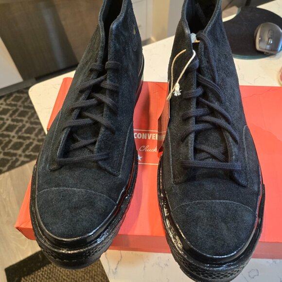 CONVERSE MENS'S CHUCK 70 MID CHUKKA NATIONAL SUEDE BLACK A16370C SIZE US 10 NEW - Picture 6 of 16